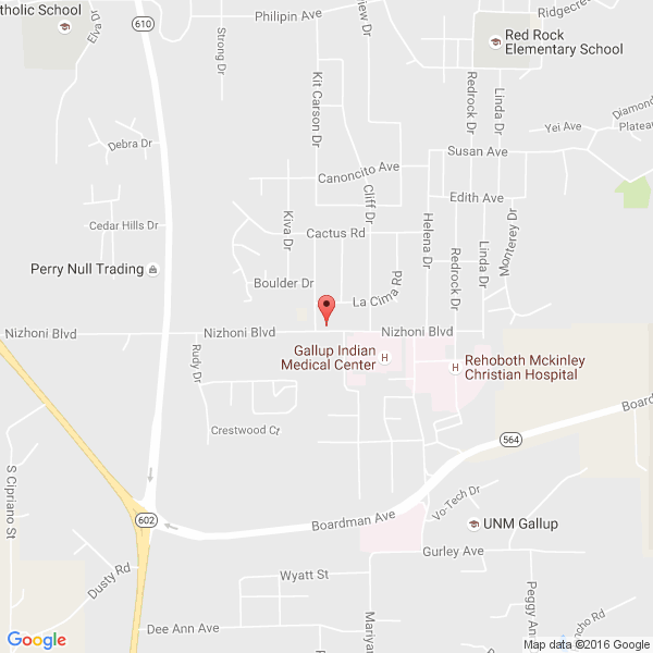 Google Map of 401 Nizhoni Blvd, Gallup, NM 87301